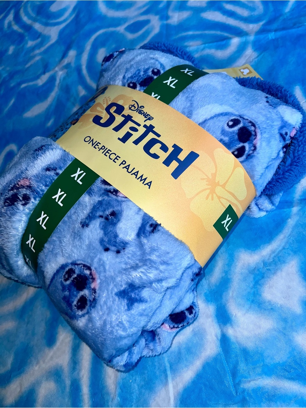 Disney Stitch Plush Light Blue One-Piece Pajama